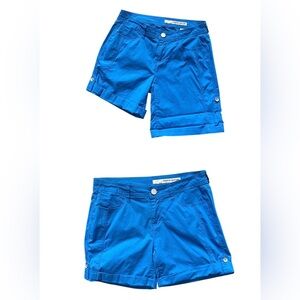 DKNY Jeans Bermuda Shorts Mid Rise Cuffed Stretch Women's Size 4 Blue